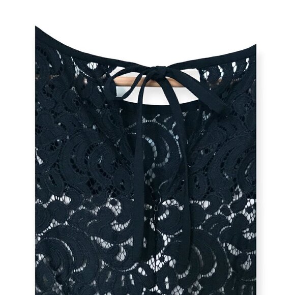 Loft black lace mini dress with Nude Underlay, Size 6 - Picture 5 of 11